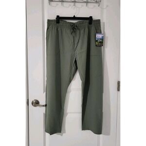 SWISS ALPS Women's Dalia Casual Ankle Pant Elastic‎ Waist Pockets Green Size XL